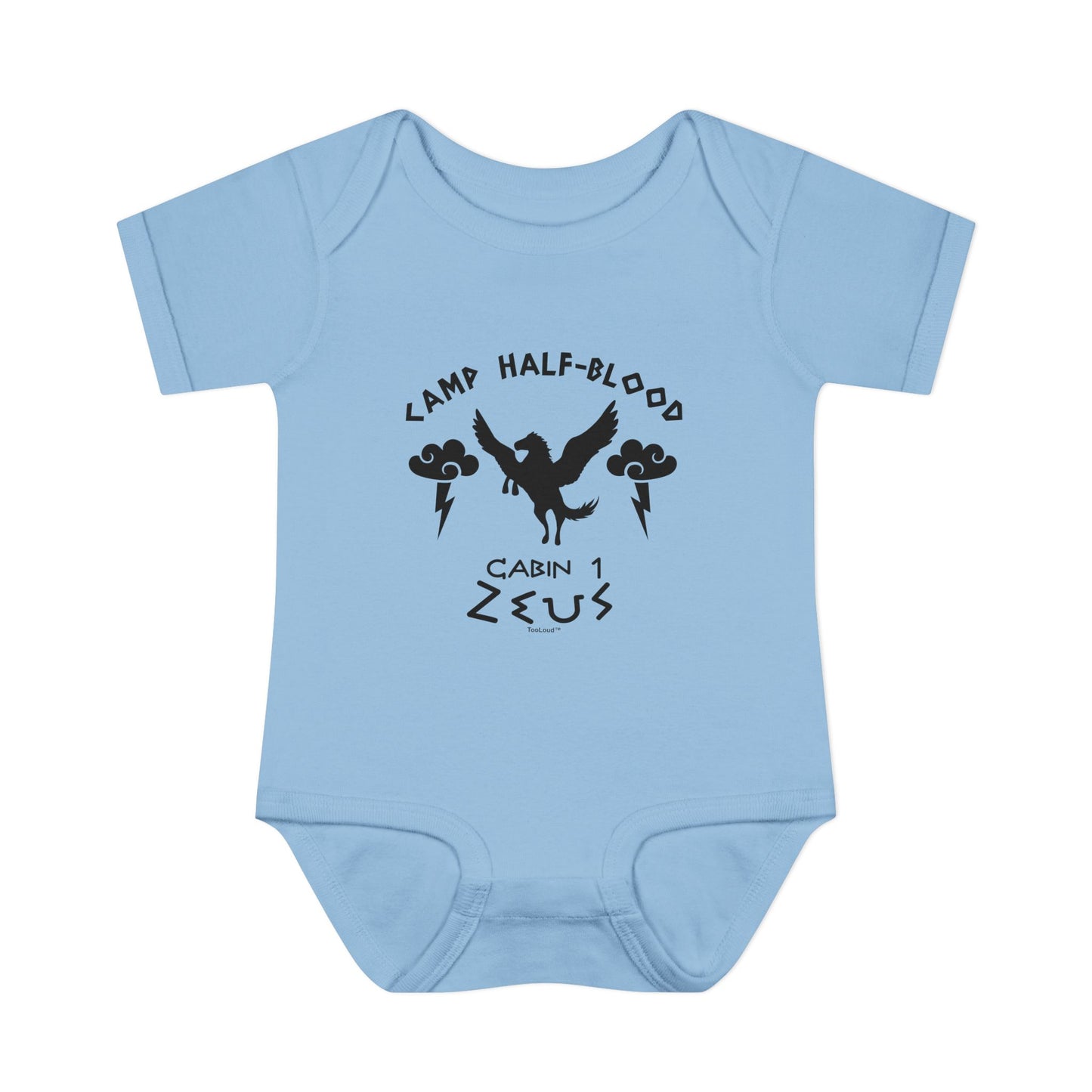 Camp Half Blood Cabin 1 Zeus Baby Romper Bodysuit by TOOLOUD