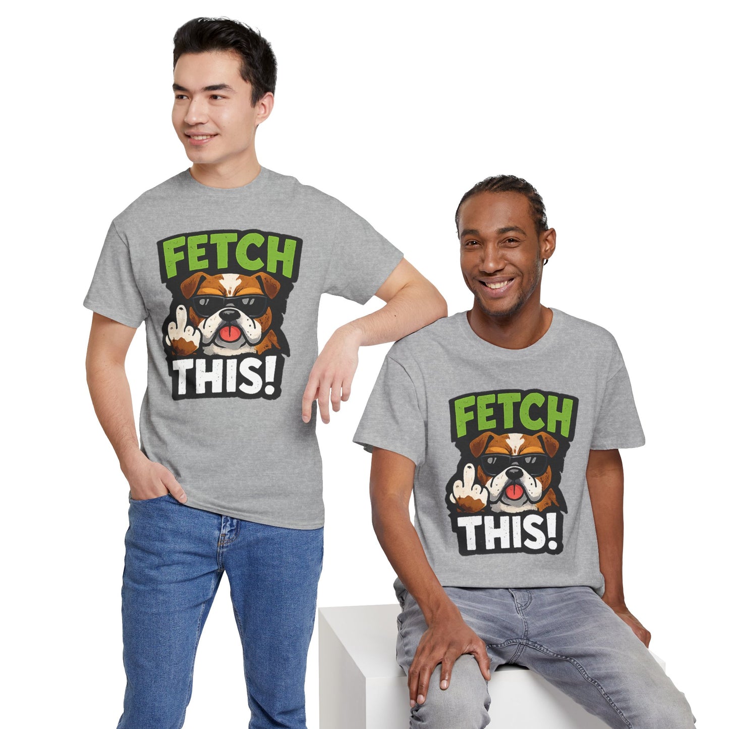 Fetch This! Middle Finger Adult Unisex T-Shirt by TOOLOUD