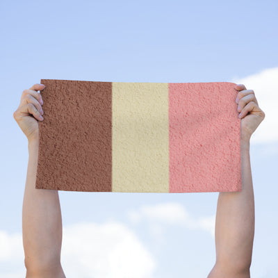 TooLoud Horizontal Neapolitan Ice Cream Micro Terry Rally Sport Towel – 11" x 18"