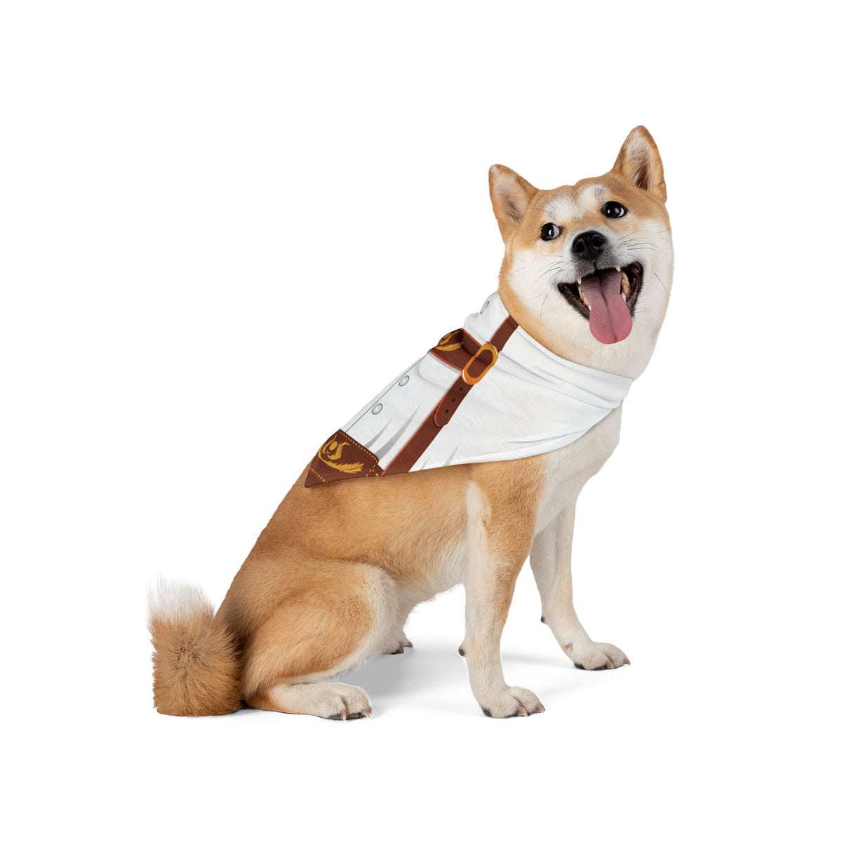 Lederhosen Costume Brown Dog/Pet Bandana 20" or 26" All Over Print – White by TOOLOUD