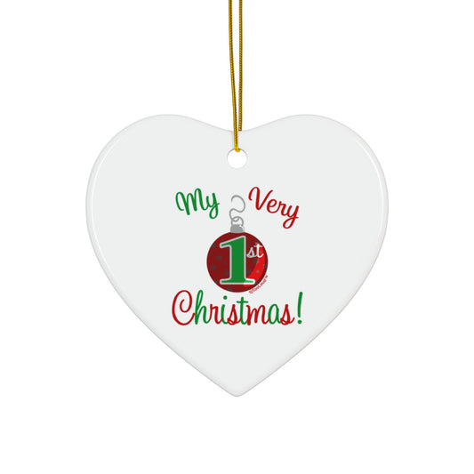My Very 1st Christmas Ceramic Ornament – 4 Shape Options Double-Sided by TOOLOUD