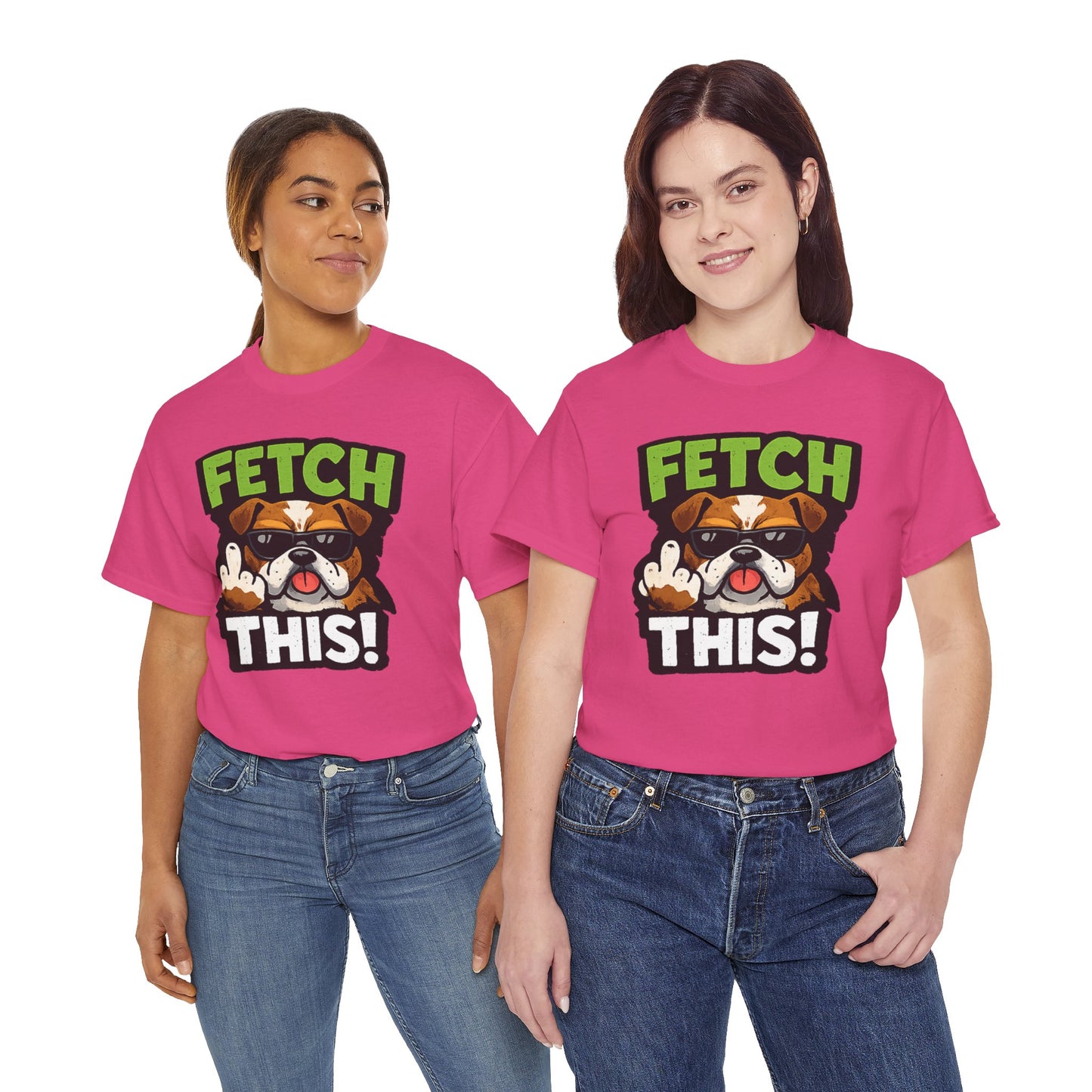 Fetch This! Middle Finger Adult Unisex T-Shirt by TOOLOUD