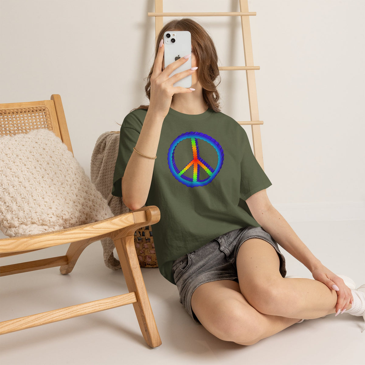 Rainbow Peace Adult Dark T-Shirt by TOOLOUD