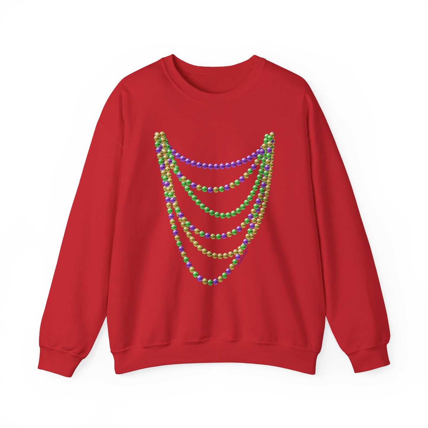 Mardi Gras Beads Necklaces Adult Crewneck Sweatshirt by TOOLOUD