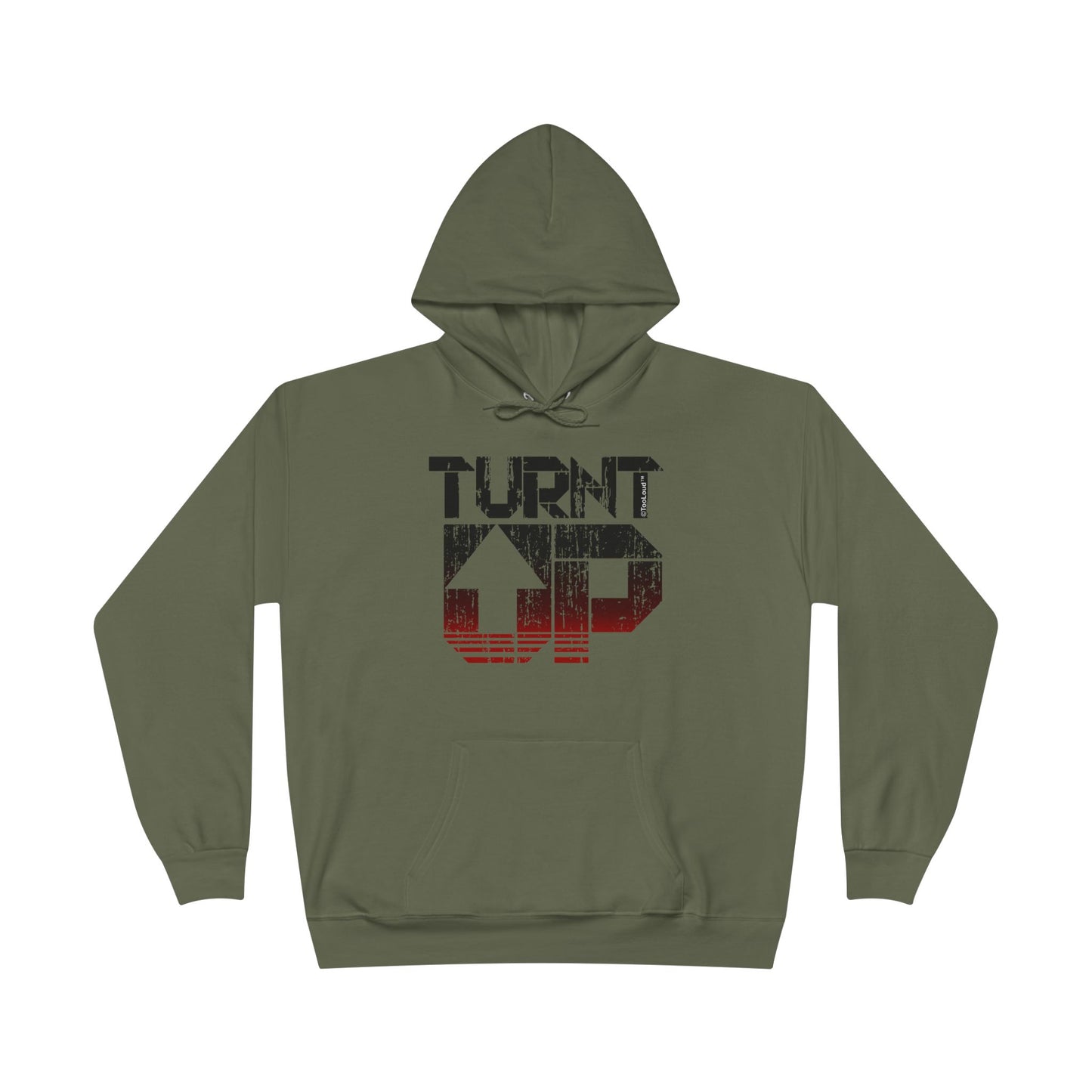 Turnt Up Distressed Unisex Hoodie Sweatshirt by TOOLOUD