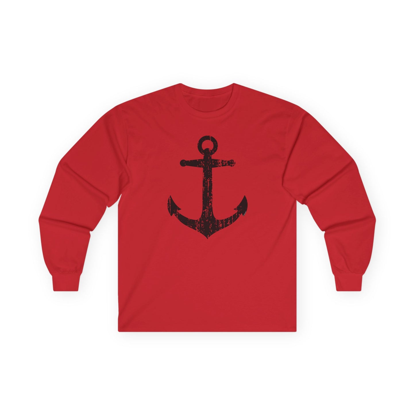 Distressed Nautical Sailor Anchor Adult Long Sleeve Shirt by TOOLOUD