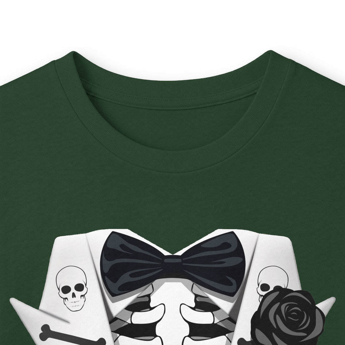 Skeleton Tuxedo Halloween Adult Long Sleeve Dark T-Shirt by TOOLOUD