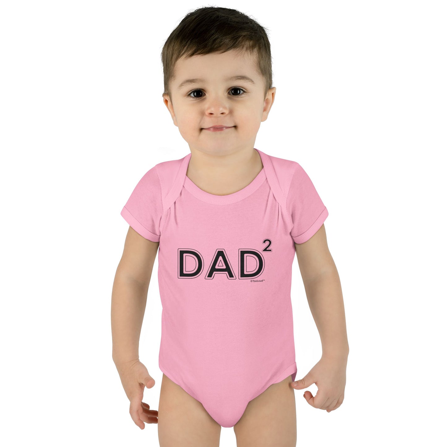 Dad Squared – Dad of Two Baby Romper Bodysuit by TOOLOUD