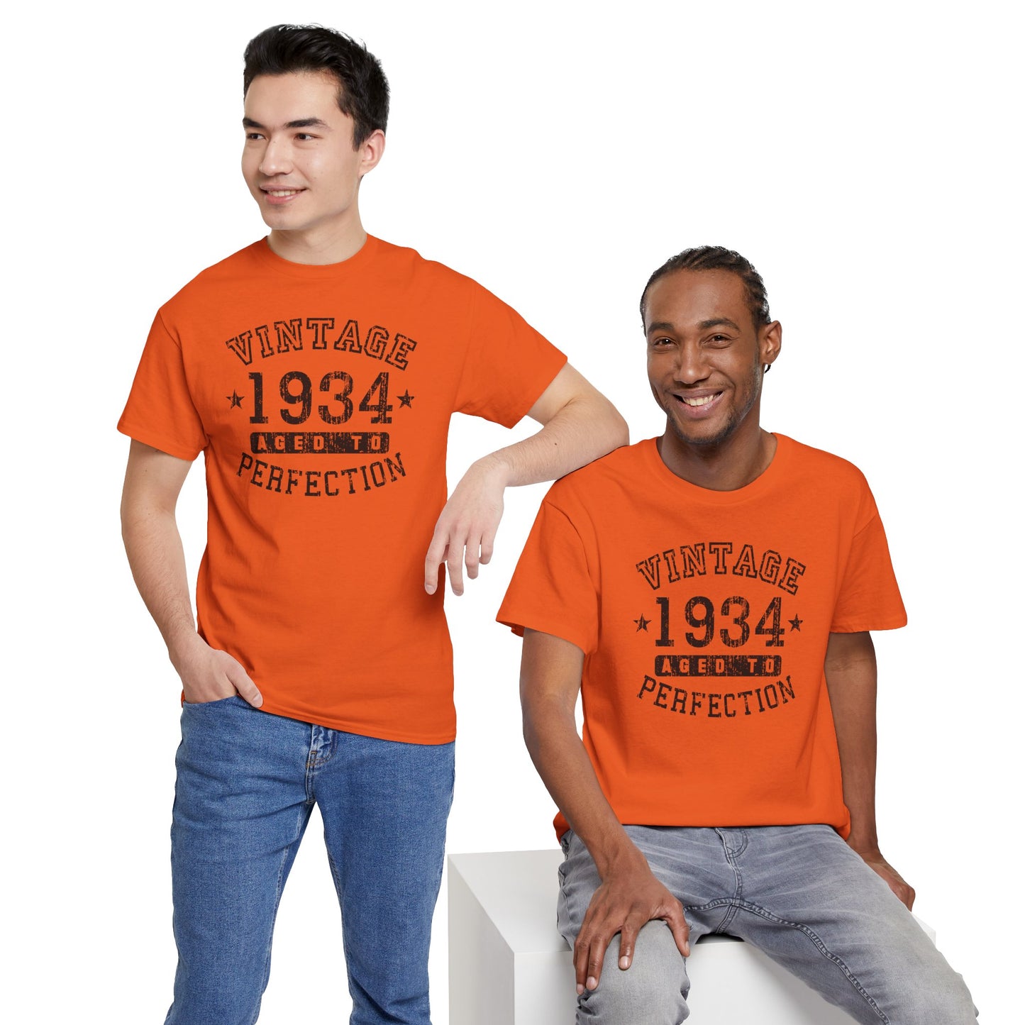 1934 - Adult Unisex Vintage Birth Year Aged to Perfection Birthday T-Shirt by TOOLOUD