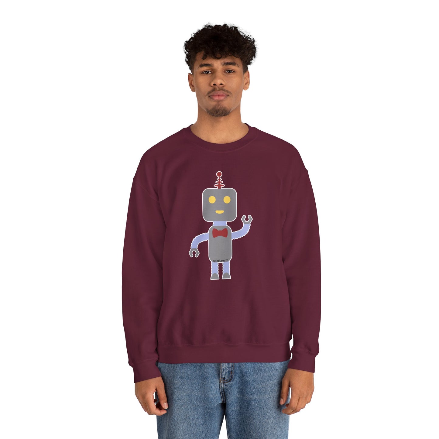 Cute Robot Male Adult Dark Sweatshirt by TOOLOUD