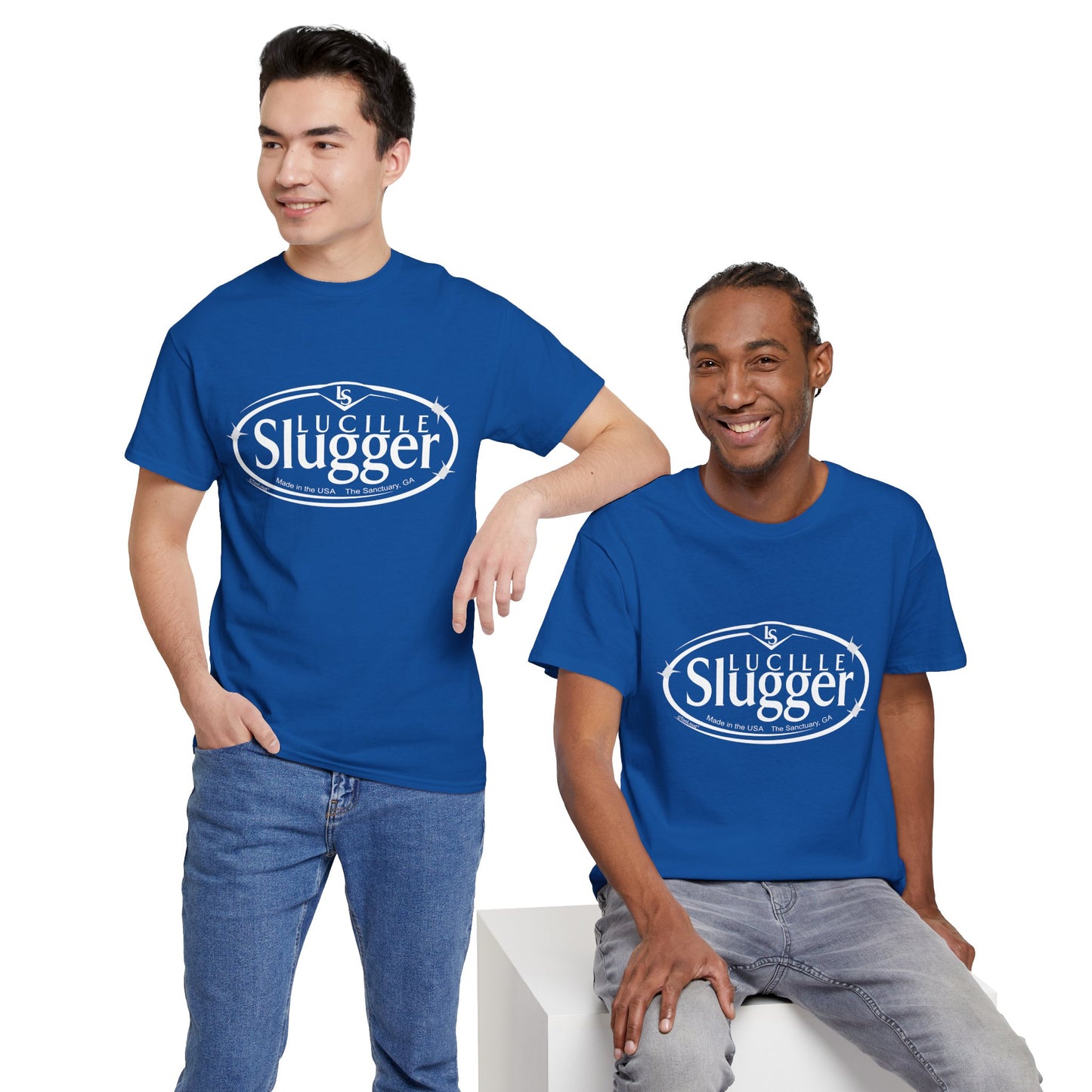 Lucille Slugger Logo Adult Dark T-Shirt by TOOLOUD