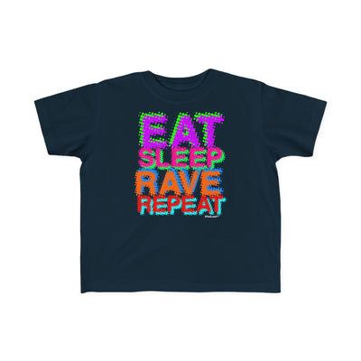 TOOLOUD Eat Sleep Rave Repeat Color Toddler T-Shirt