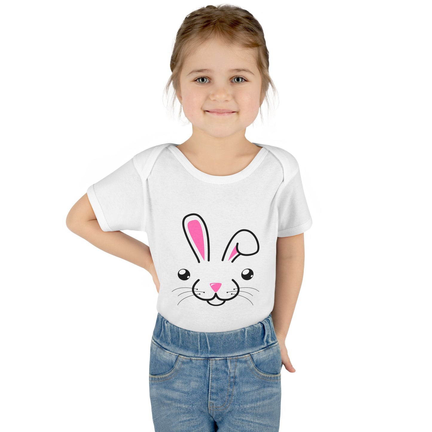 Cute Bunny Face Baby Romper Bodysuit by TOOLOUD