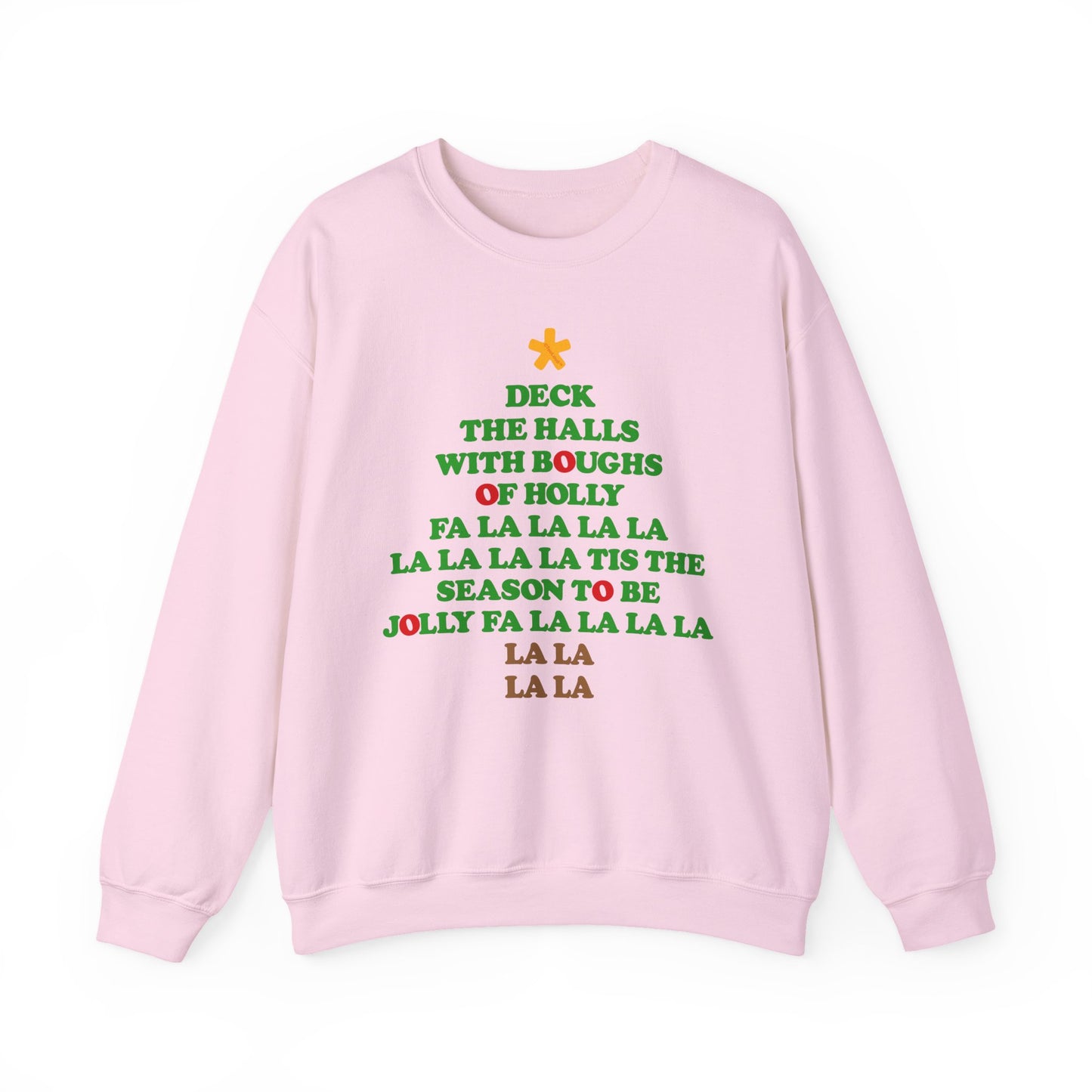 Deck the Halls Lyrics Christmas Tree Adult Sweatshirt by TOOLOUD