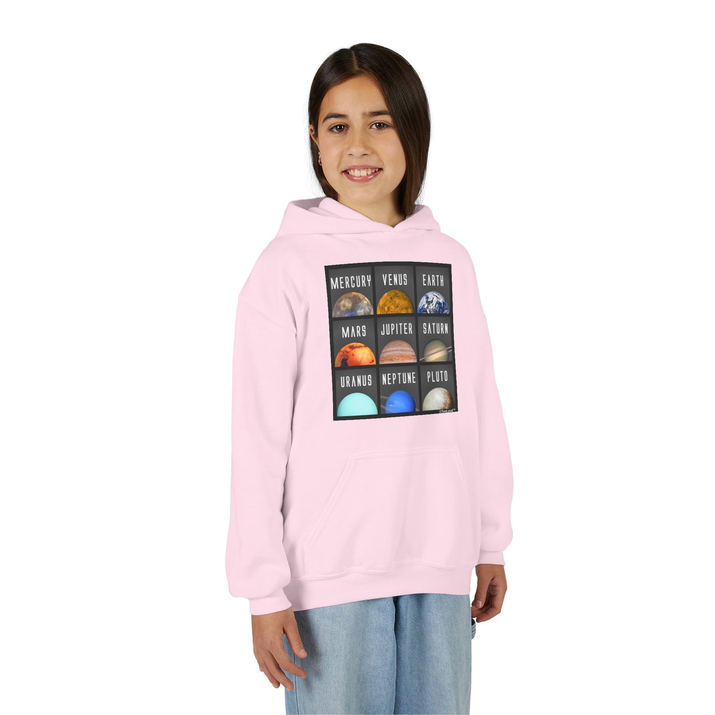 Solar System Squares Children's Youth Hoodie by TOOLOUD