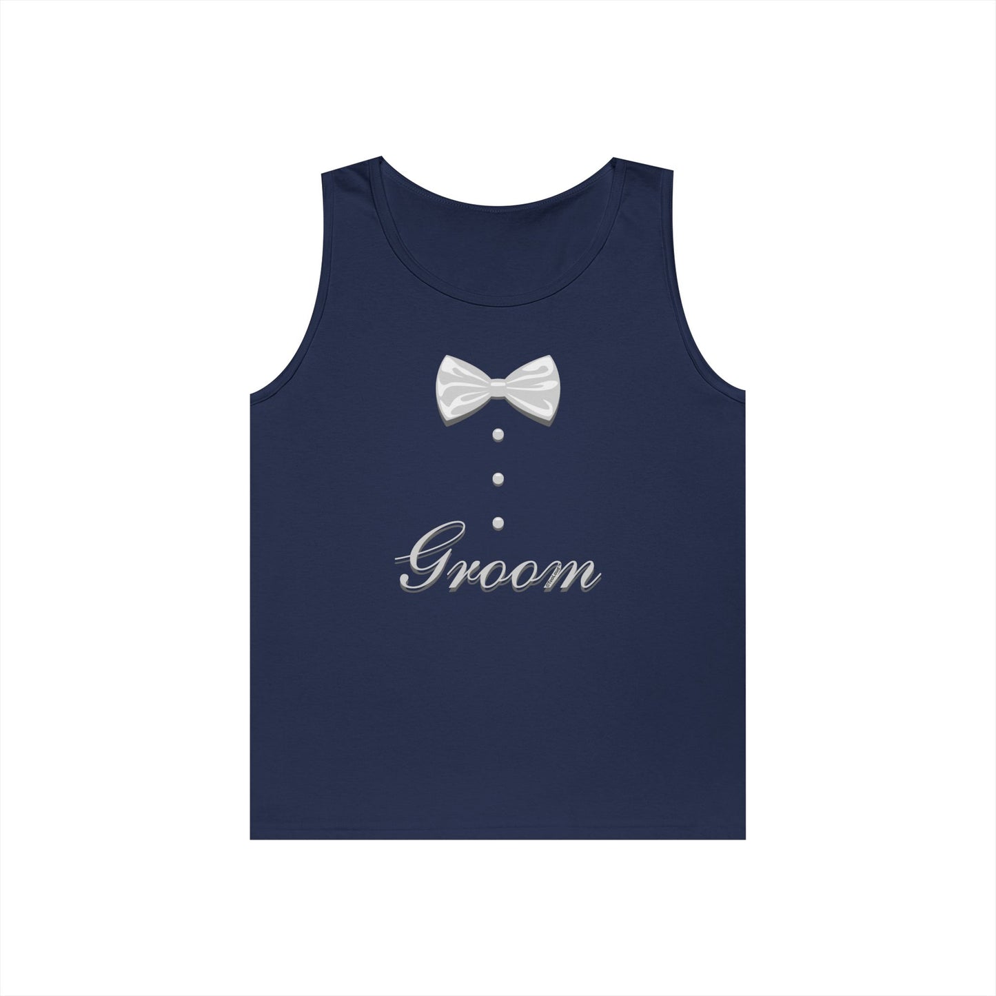 Tuxedo Groom Print Men's Dark Loose Tank Top by TOOLOUD