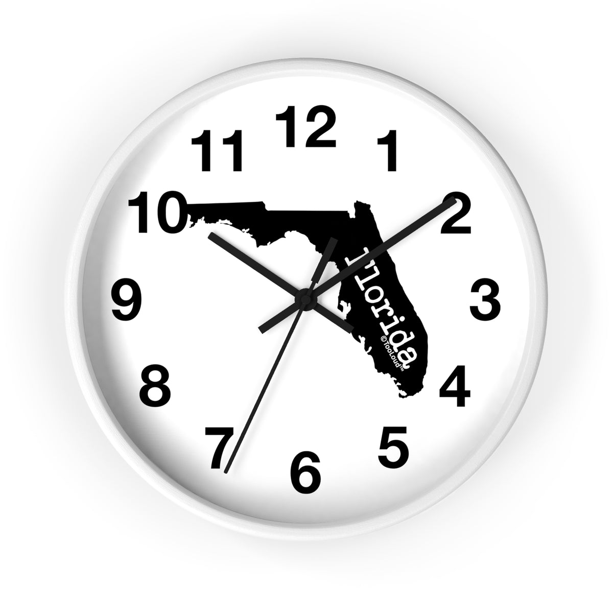 Florida – United States Shape 10" Round Wall Clock with Numbers by TOOLOUD