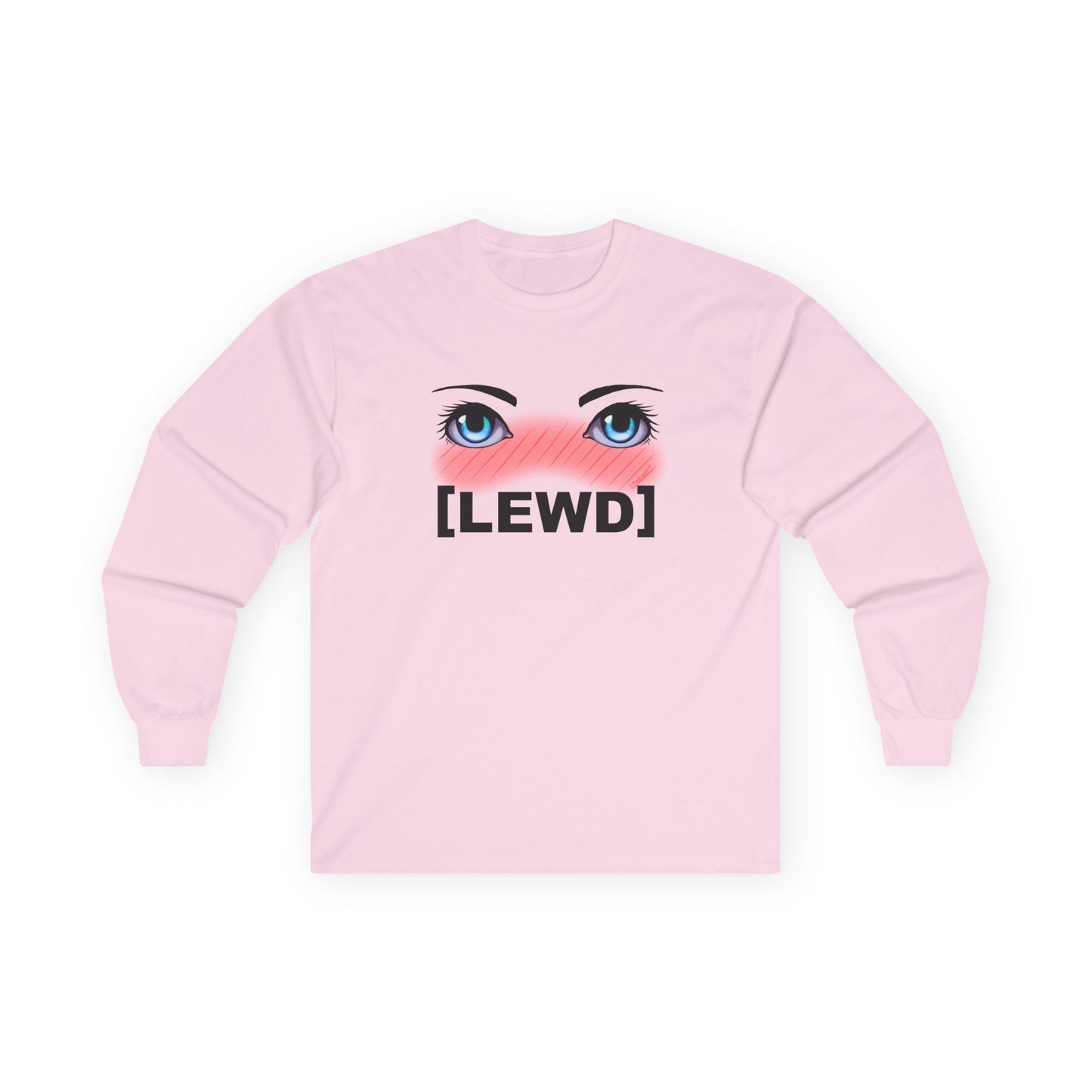 Blushing Anime Eyes Lewd Adult Long Sleeve T-Shirt by TOOLOUD