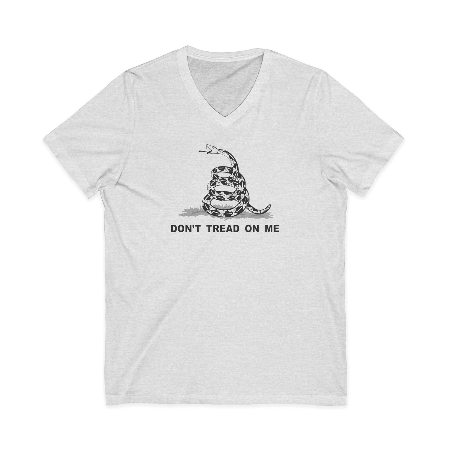 Subdued Don’t Tread On Me Gadsden Flag Rattlesnake Adult V-Neck T-Shirt by TOOLOUD™
