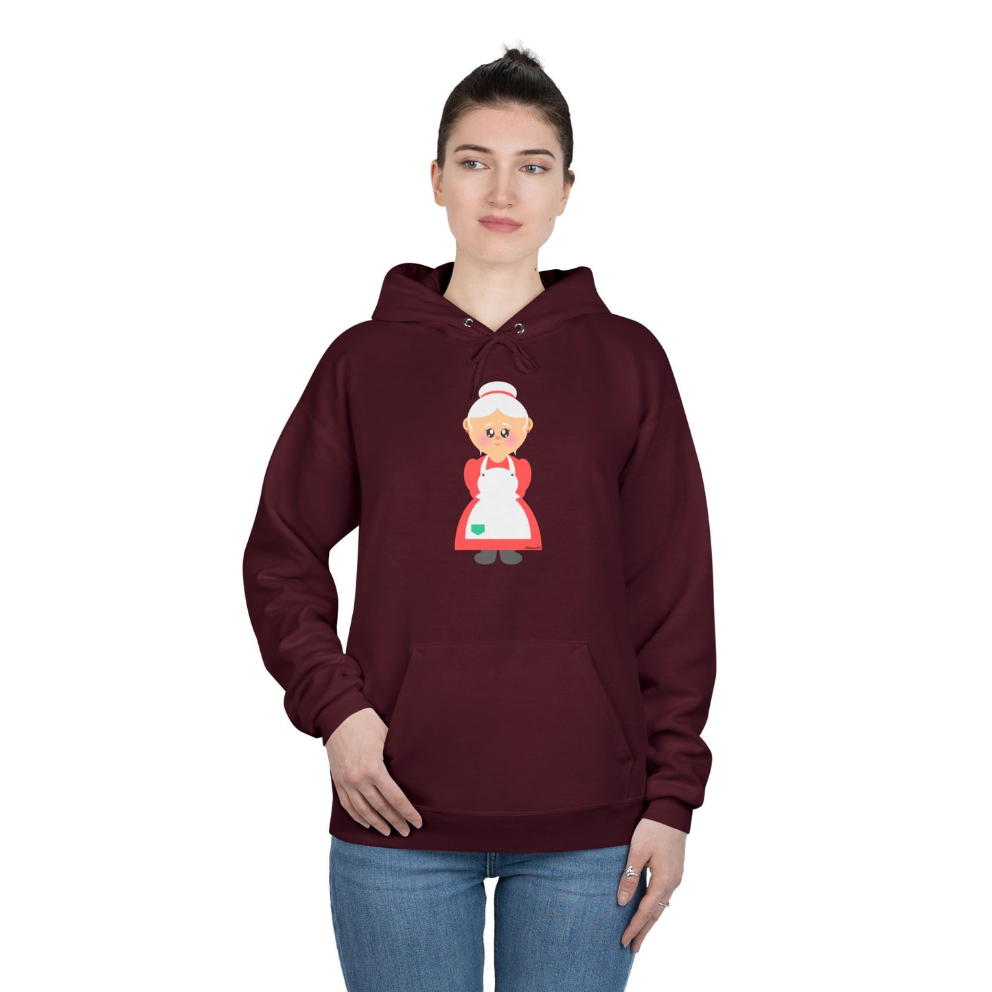 Cute Mrs. Santa Claus Christmas Adult Pullover Hoodie Sweatshirt by TOOLOUD
