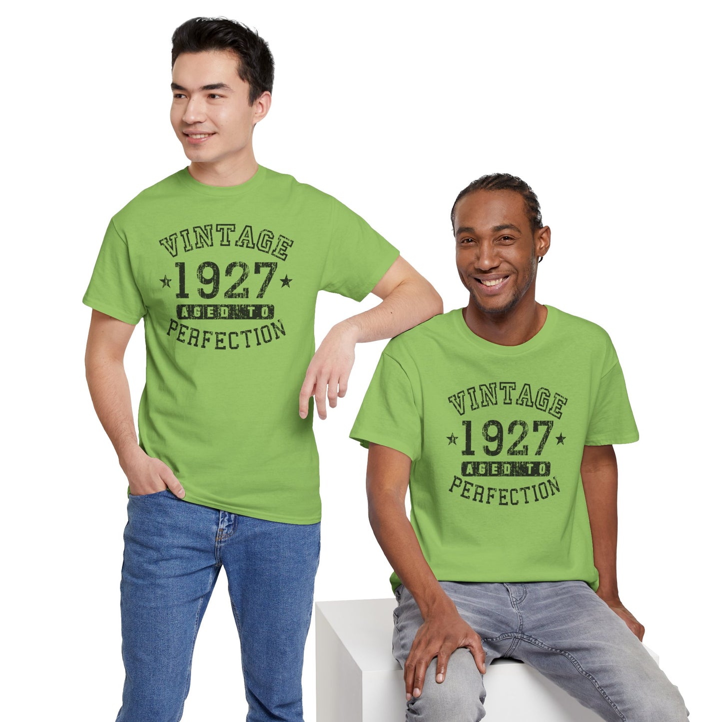 1927 – Adult Unisex Vintage Birth Year Aged to Perfection Birthday T-Shirt by TOOLOUD