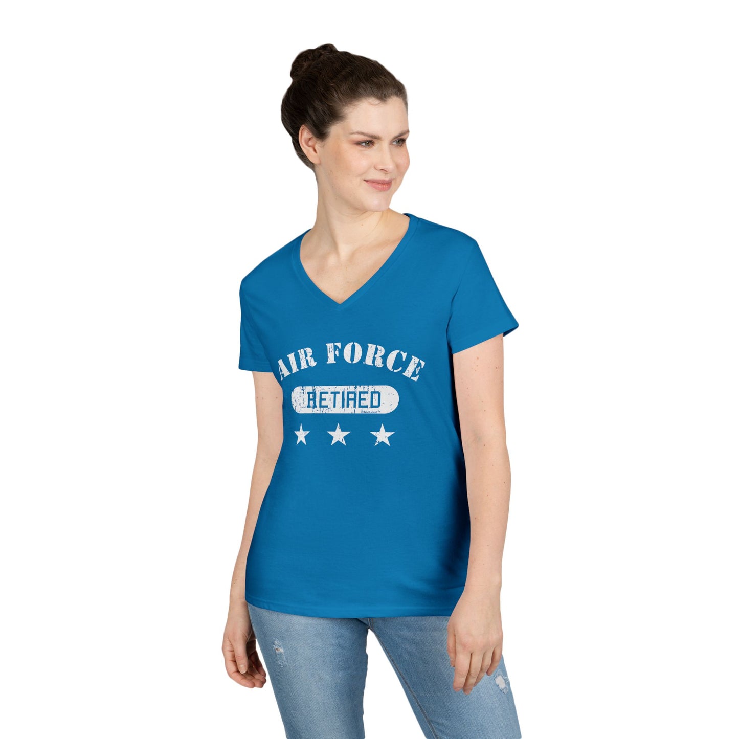 Retired Air Force Women's V-Neck Dark T-Shirt by TOOLOUD