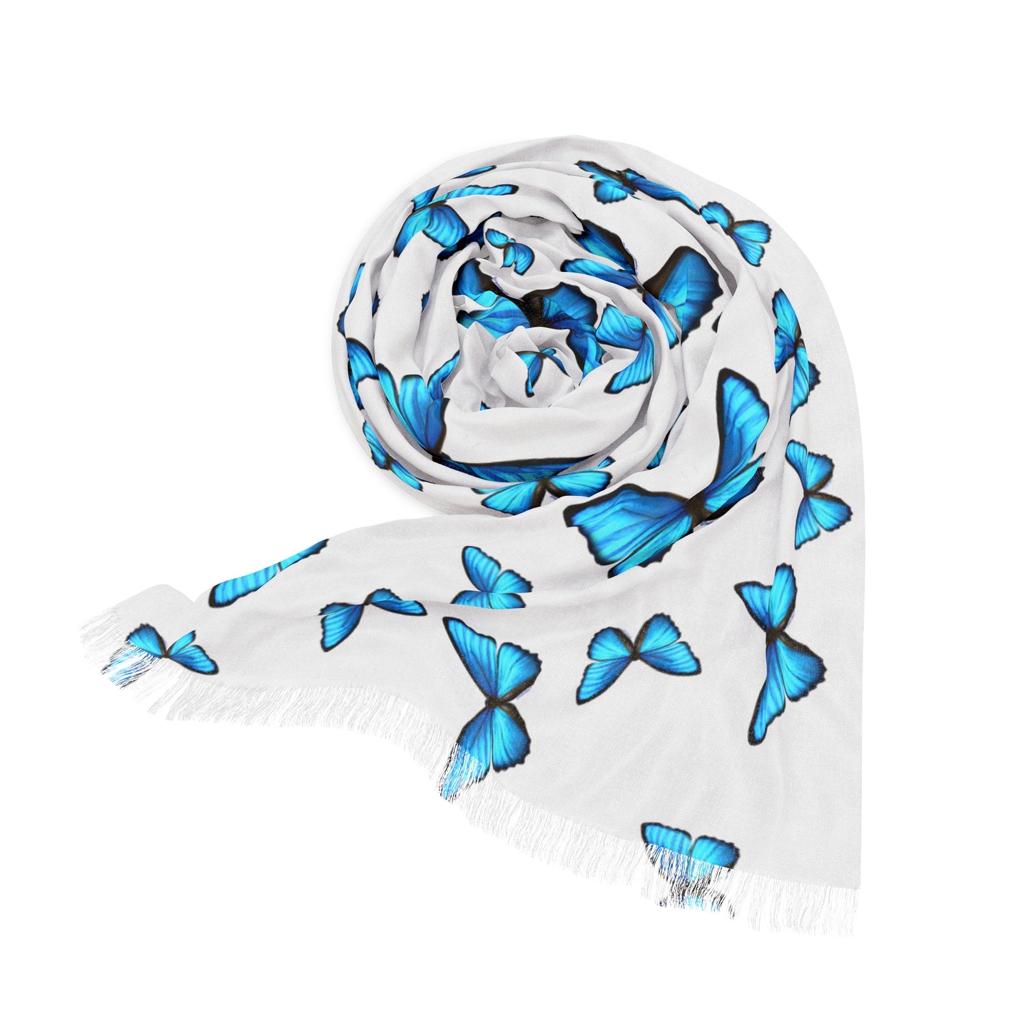 Light Scarf Blue Butterfly Print