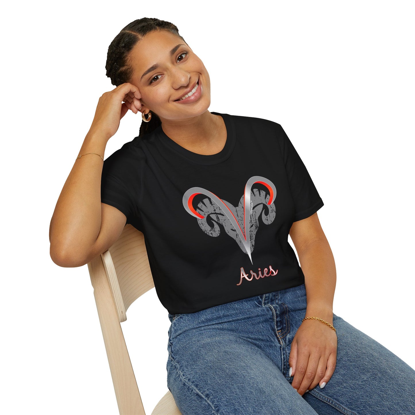 Aries Zodiac Symbol Adult Dark T-Shirt by TOOLOUD