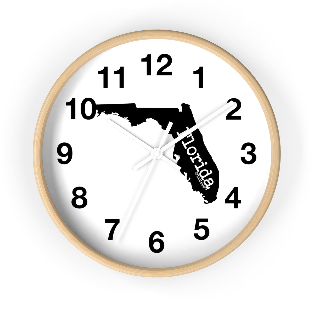Florida – United States Shape 10" Round Wall Clock with Numbers by TOOLOUD