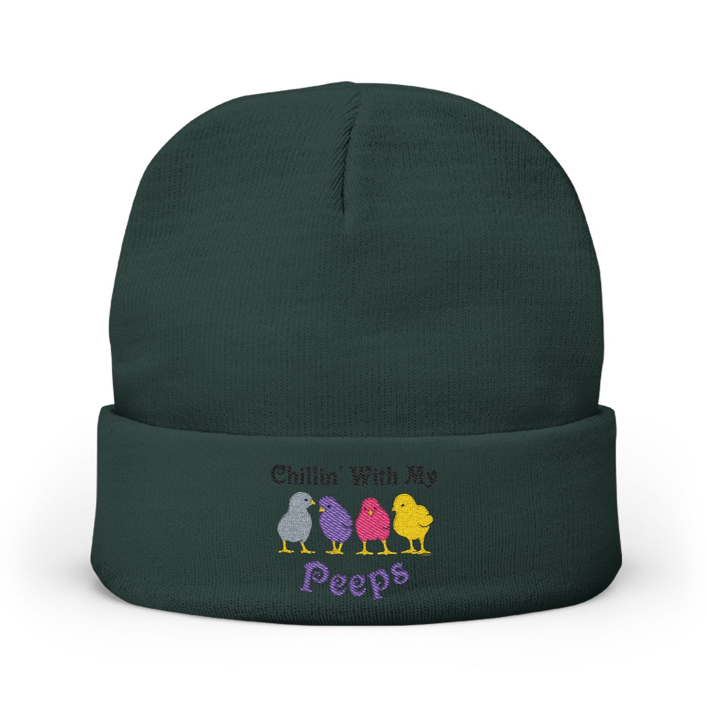 Chillin With My Peeps Embroidered Adult Knit Beanie Cap Hat by TOOLOUD
