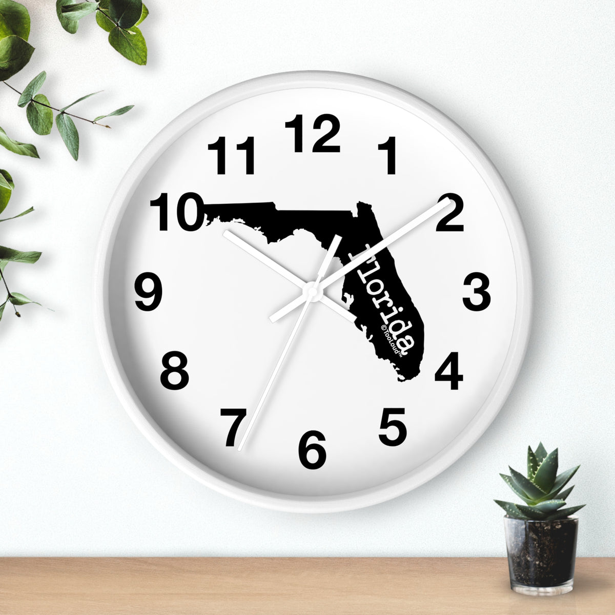 Florida – United States Shape 10" Round Wall Clock with Numbers by TOOLOUD