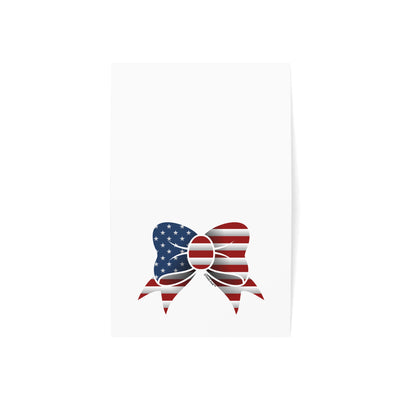 Patriotic Bow Top Fold Blank Greeting Cards by TOOLOUD Packs of (10, 30, and 50pcs)