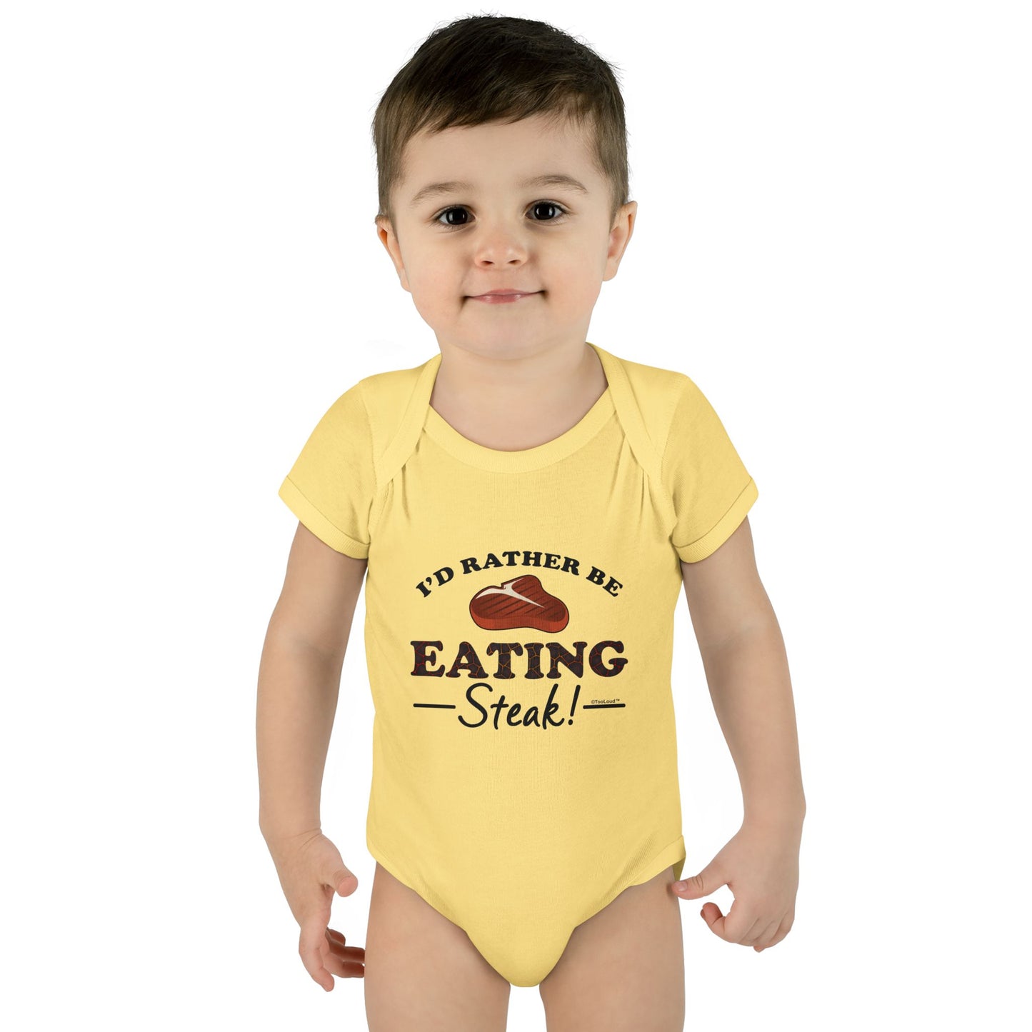 I’d Rather – Steak Baby Romper Bodysuit by TOOLOUD