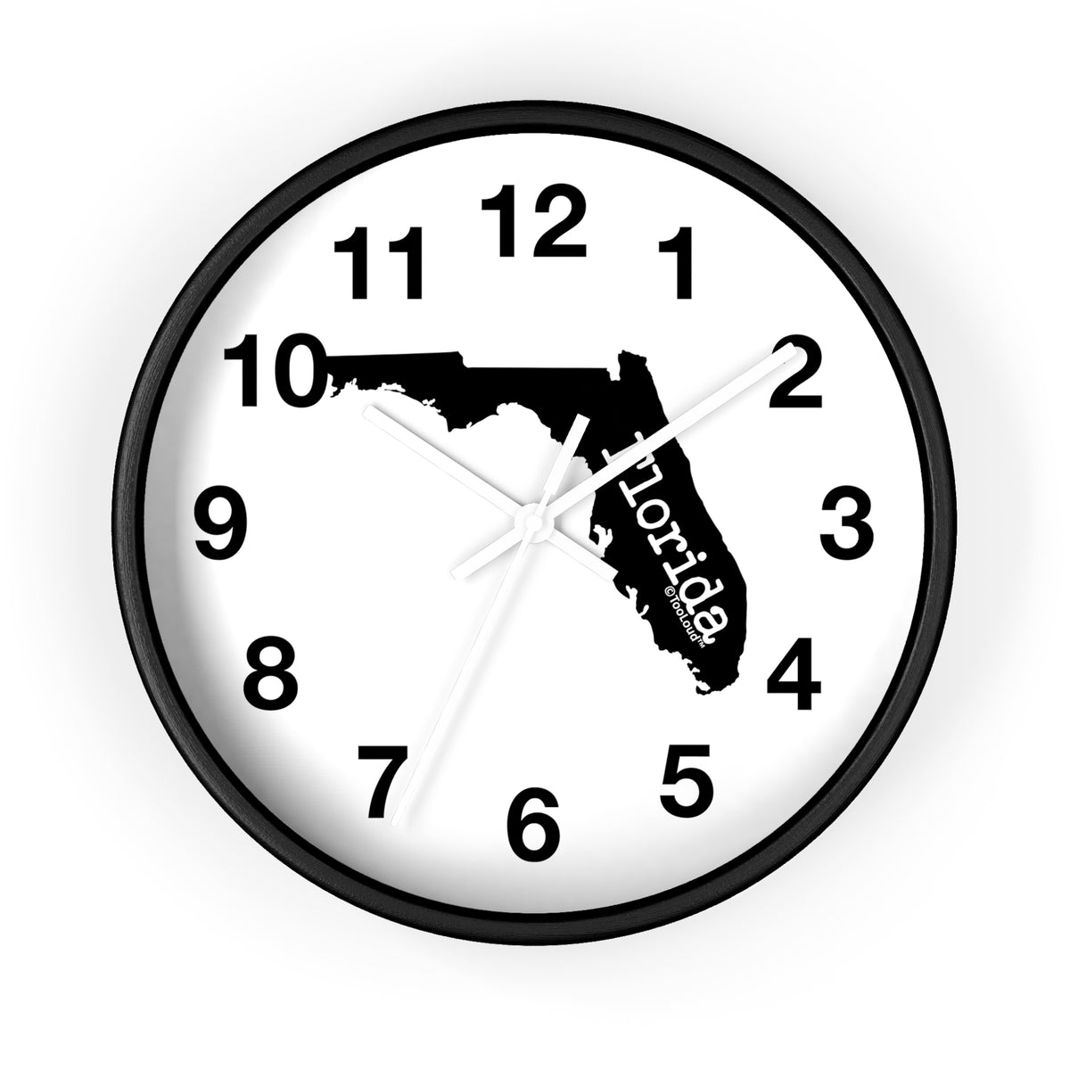 Florida – United States Shape 10" Round Wall Clock with Numbers by TOOLOUD