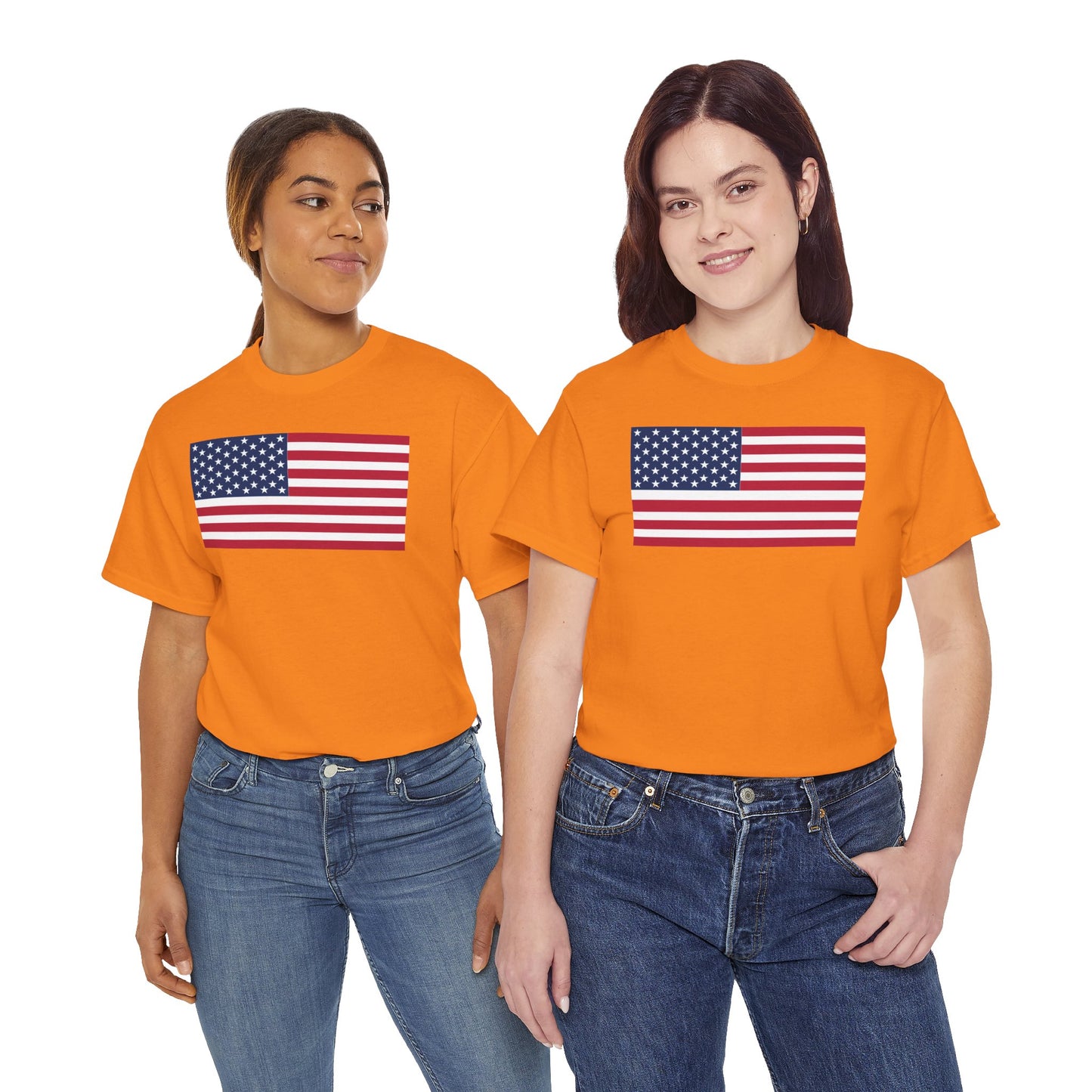 Patriotic American Flag Adult Cotton T-Shirt by TOOLOUD