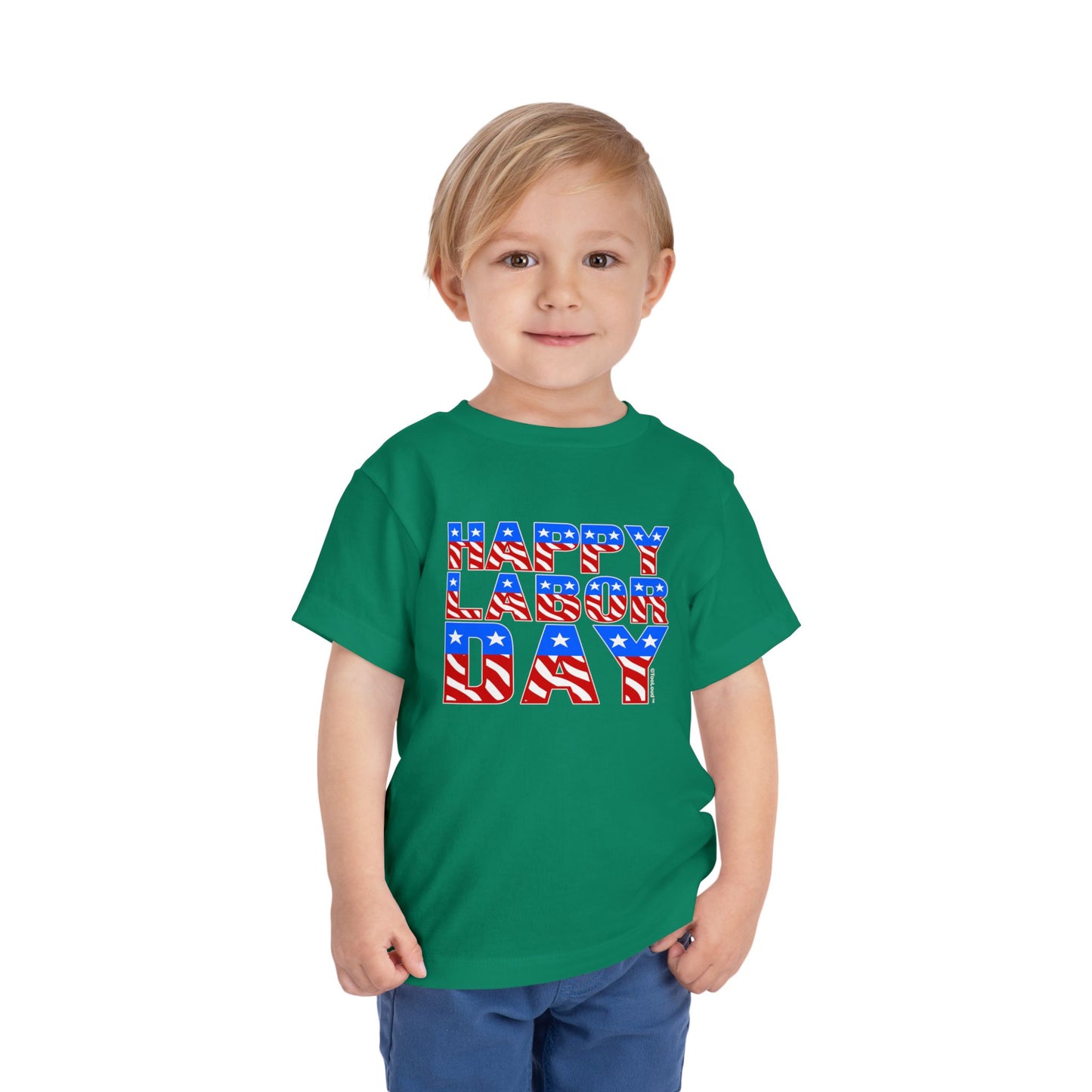 Happy Labor Day ColorText Toddler T-Shirt by TOOLOUD