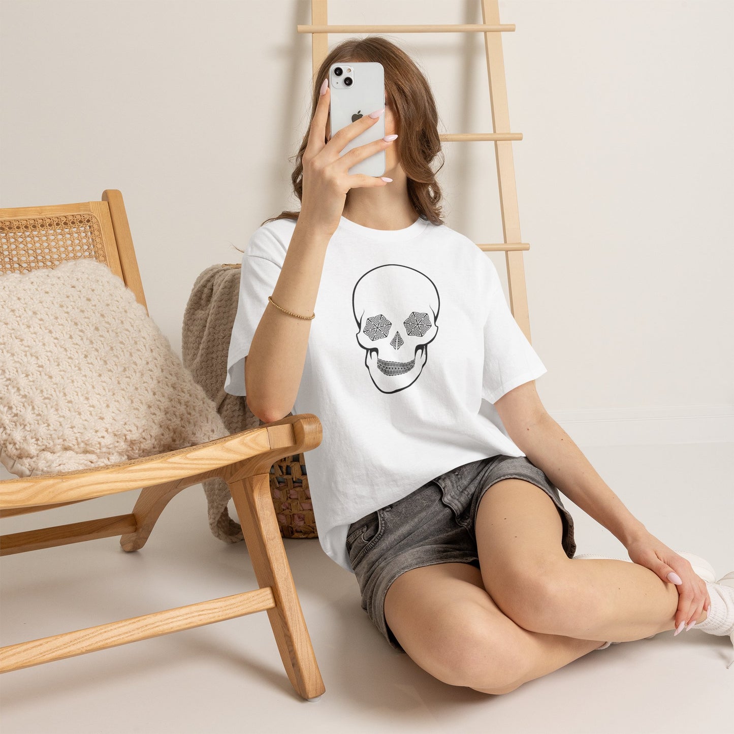 Hypno Skull Ladies Adult Women's Trippy T-Shirt by TOOLOUD