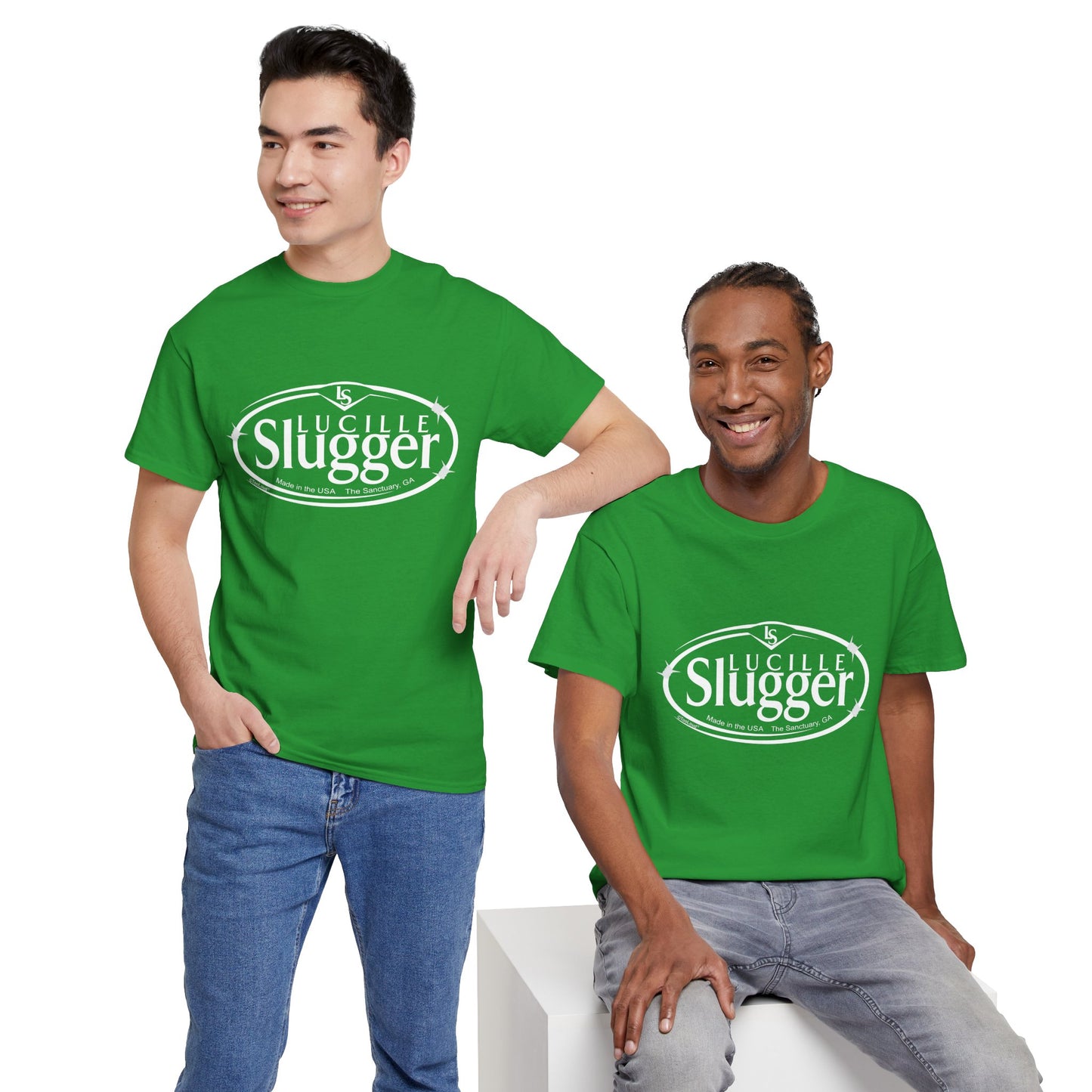 Lucille Slugger Logo Adult Dark T-Shirt by TOOLOUD