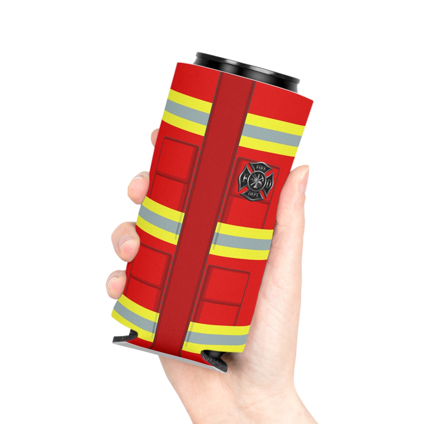 Firefighter Red AOP Can/Bottle Insulator Cooler Can or Slim by TOOLOUD