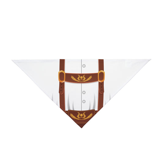 Lederhosen Costume Brown Dog/Pet Bandana 20" or 26" All Over Print – White by TOOLOUD