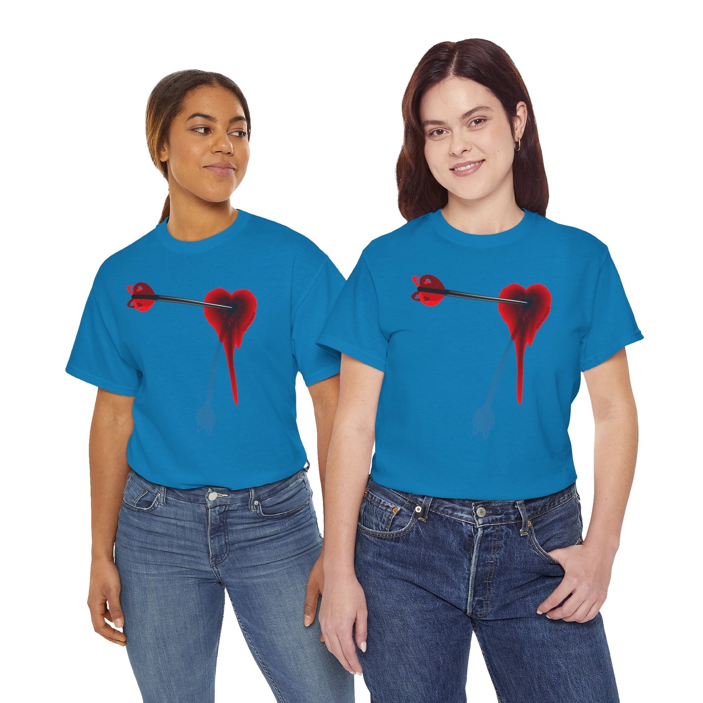 Cupid's Arrow – Heart Shot Wound Design Adult Unisex T-Shirt by TOOLOUD