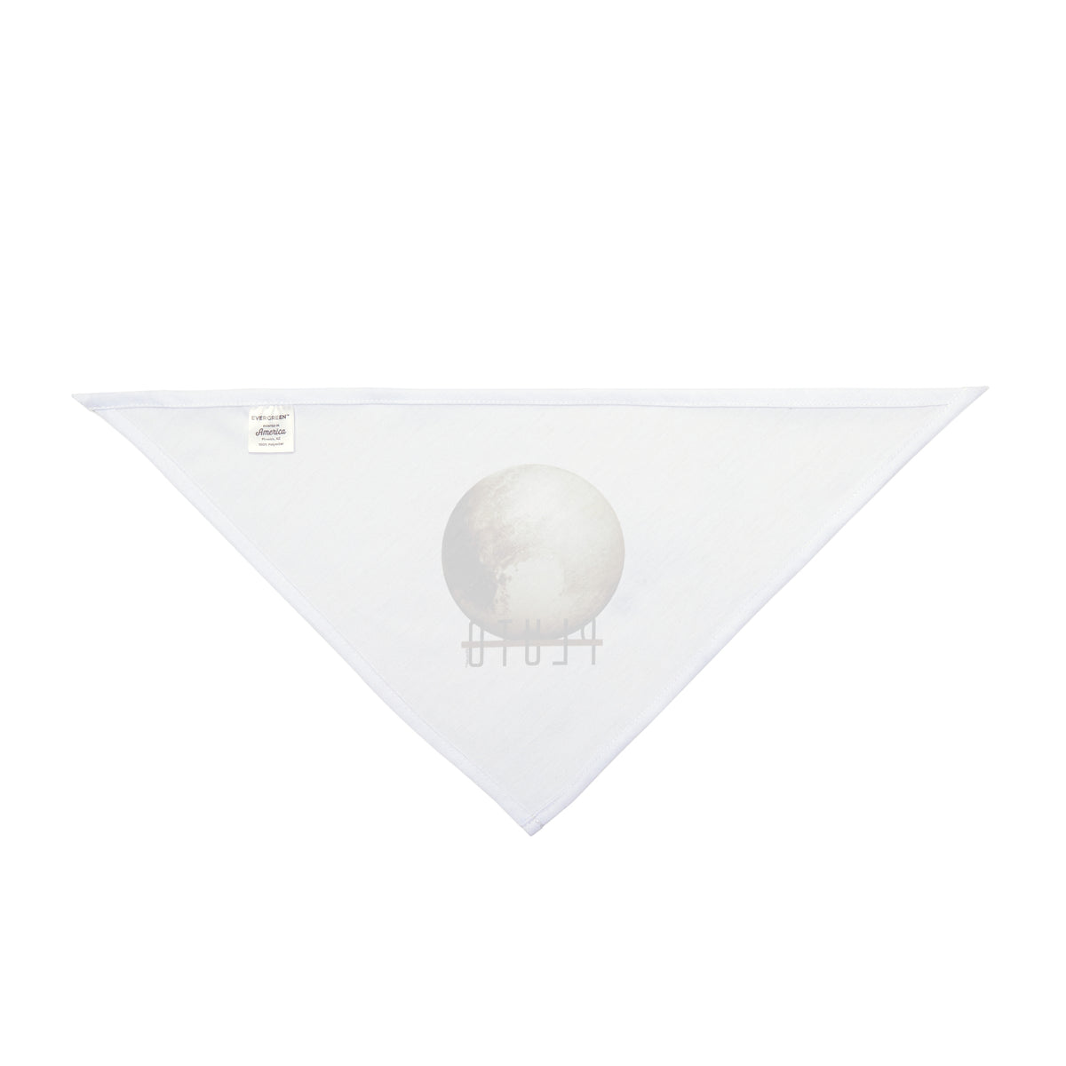 Planet Pluto Text Printed White Dog/Pet Bandana 26" or 20" by TOOLOUD