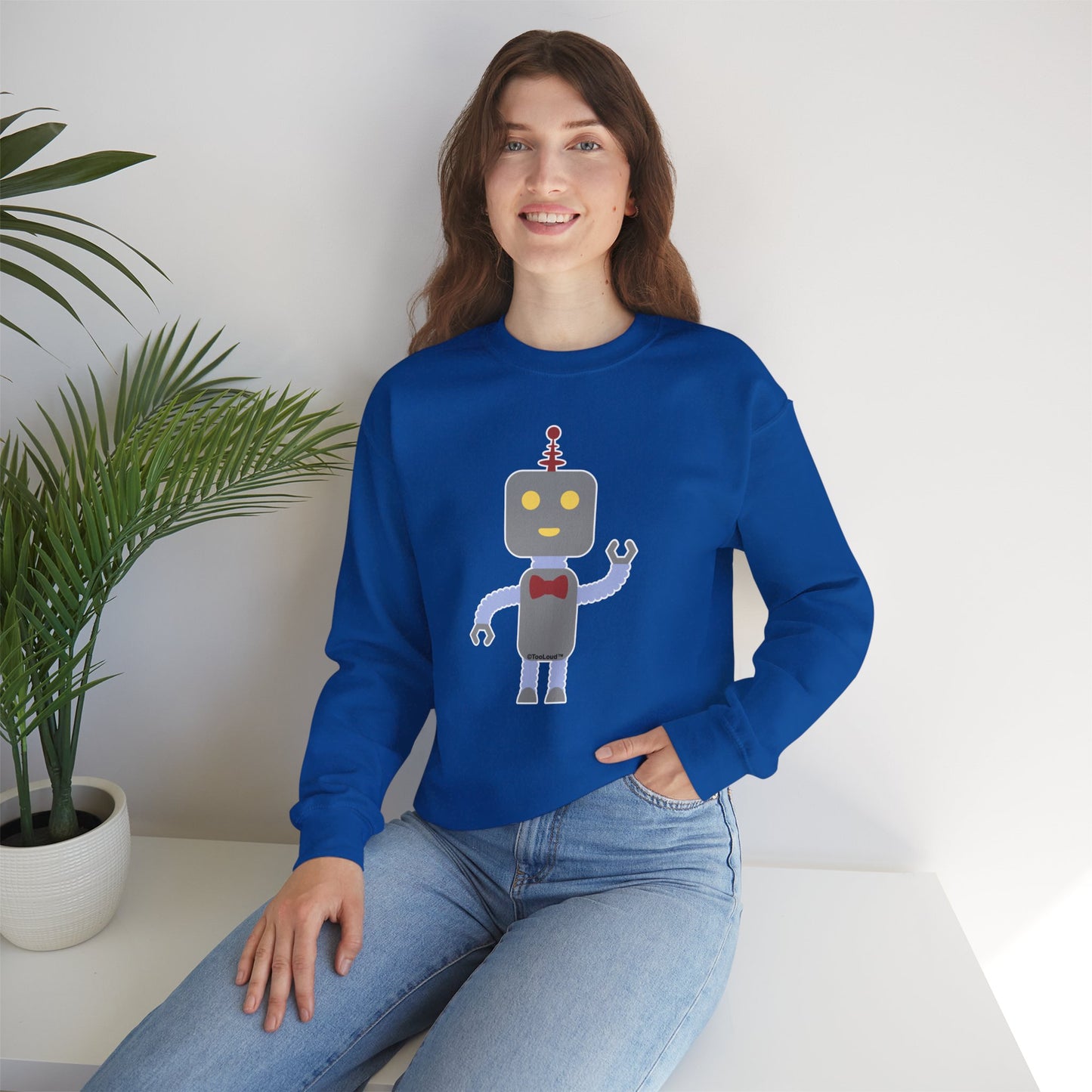 Cute Robot Male Adult Dark Sweatshirt by TOOLOUD