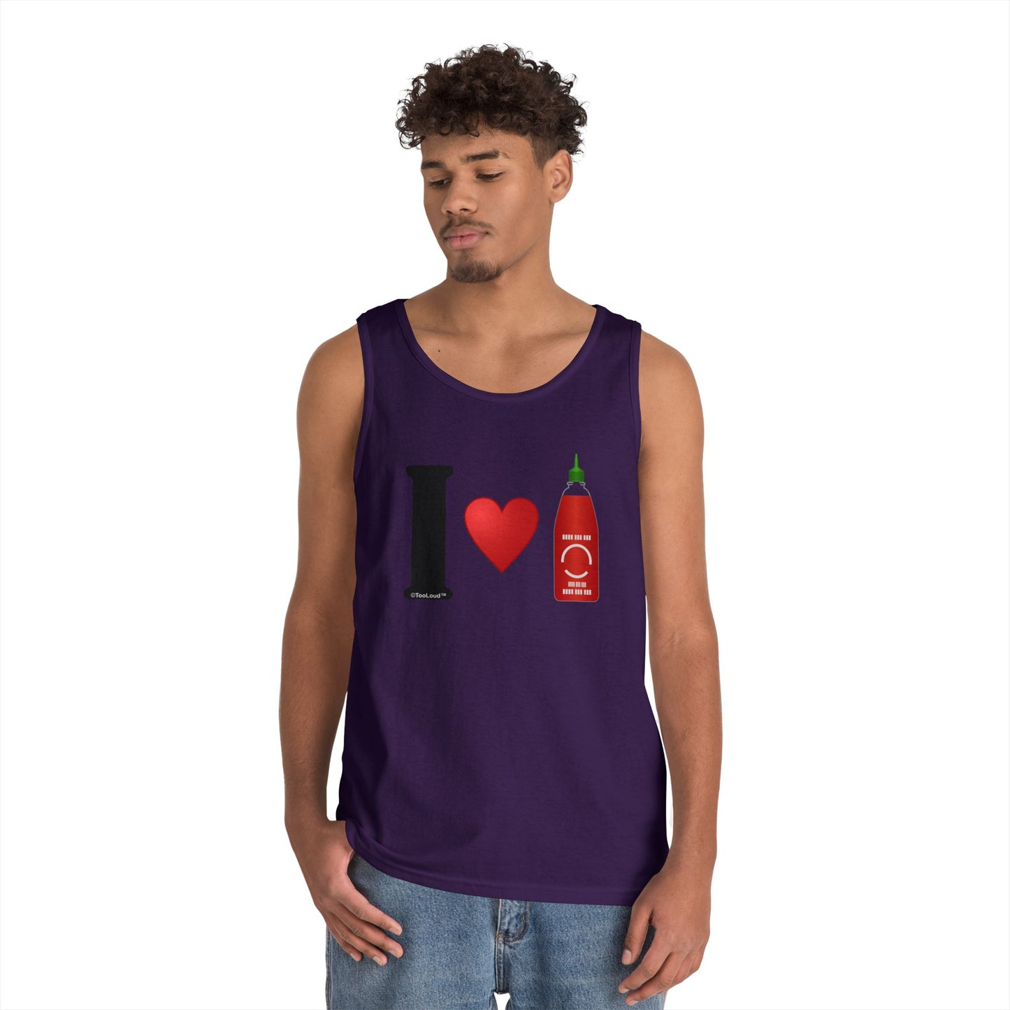I Heart Sriracha Design Adult Tank Top by TOOLOUD