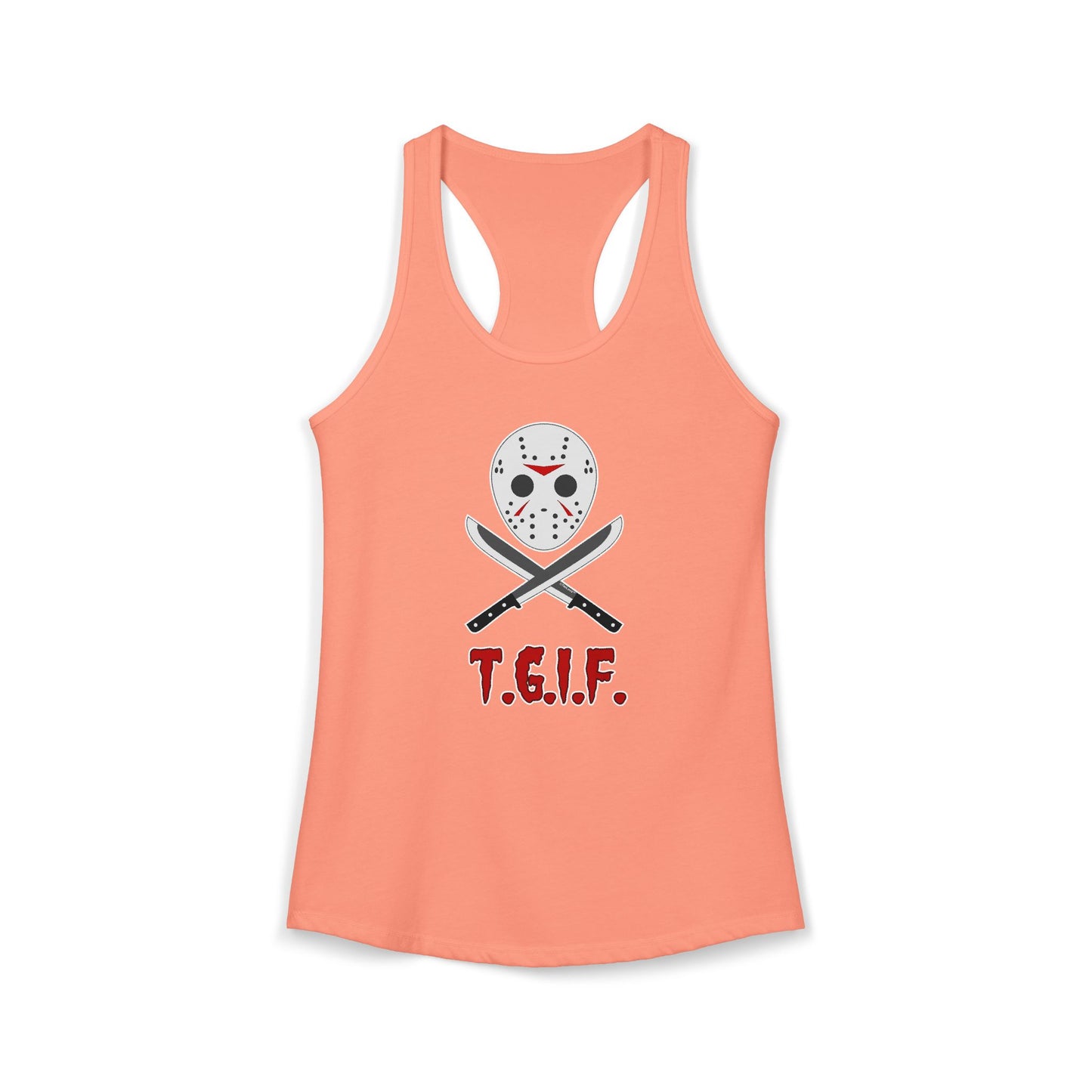 Scary Mask with Machete – TGIF Women’s Racerback Tank Top by TOOLOUD