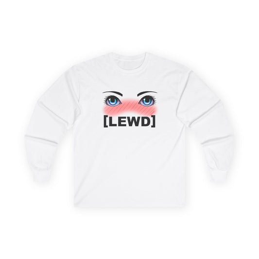 Blushing Anime Eyes Lewd Adult Long Sleeve T-Shirt by TOOLOUD