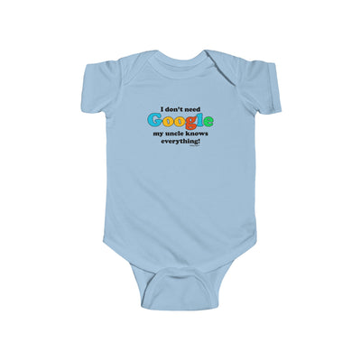 TooLoud "I Don't Need Google – Uncle" Baby Romper Bodysuit Infant Fine Jersey