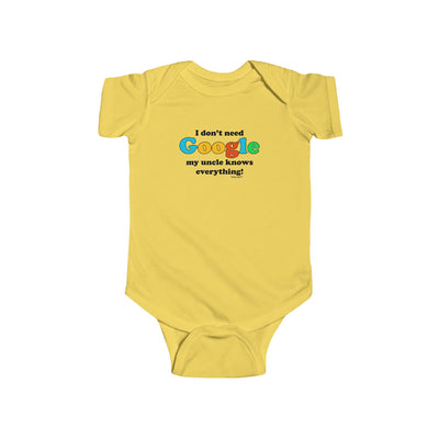 TooLoud "I Don't Need Google – Uncle" Baby Romper Bodysuit Infant Fine Jersey