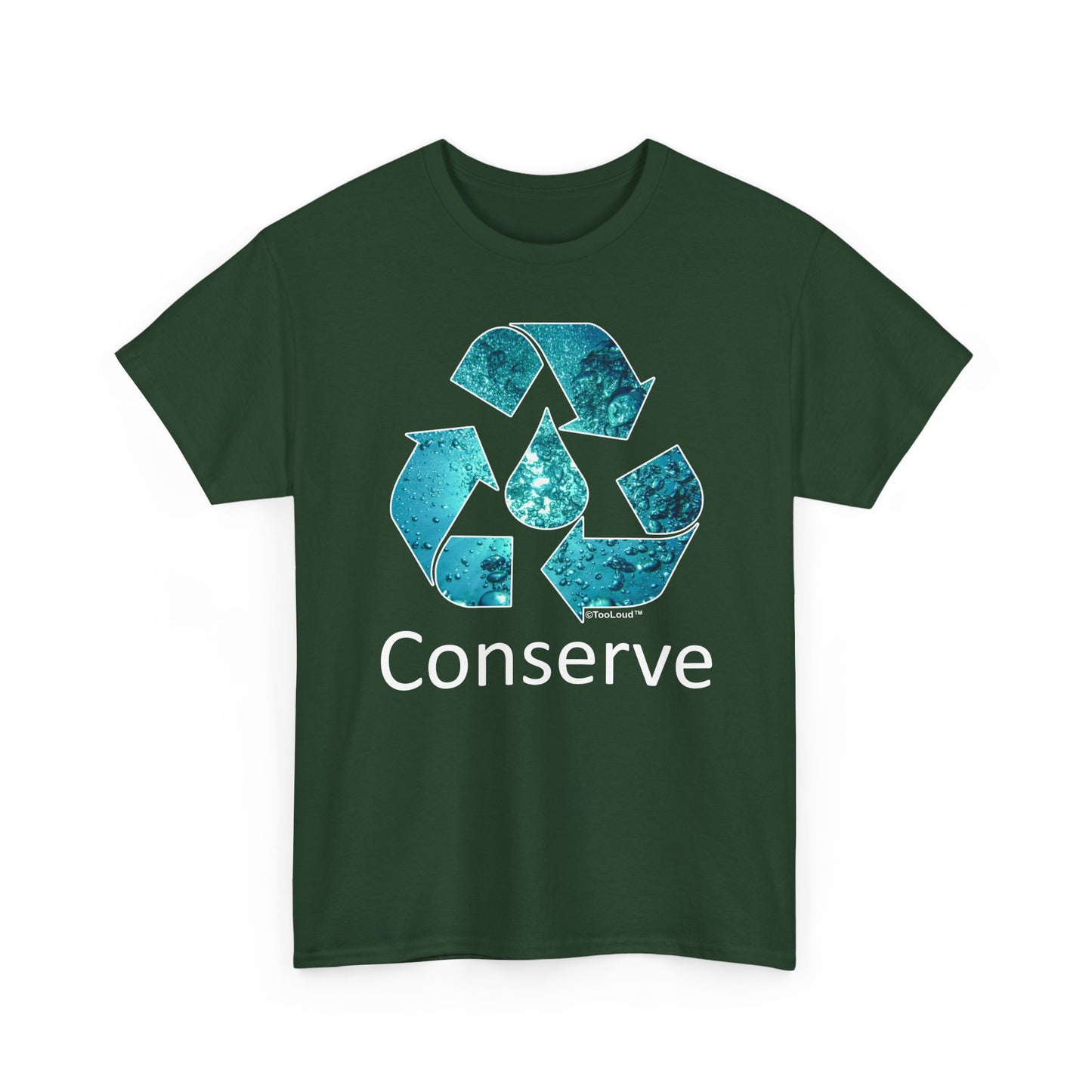Water Conservation Text Adult Dark T-Shirt by TOOLOUD