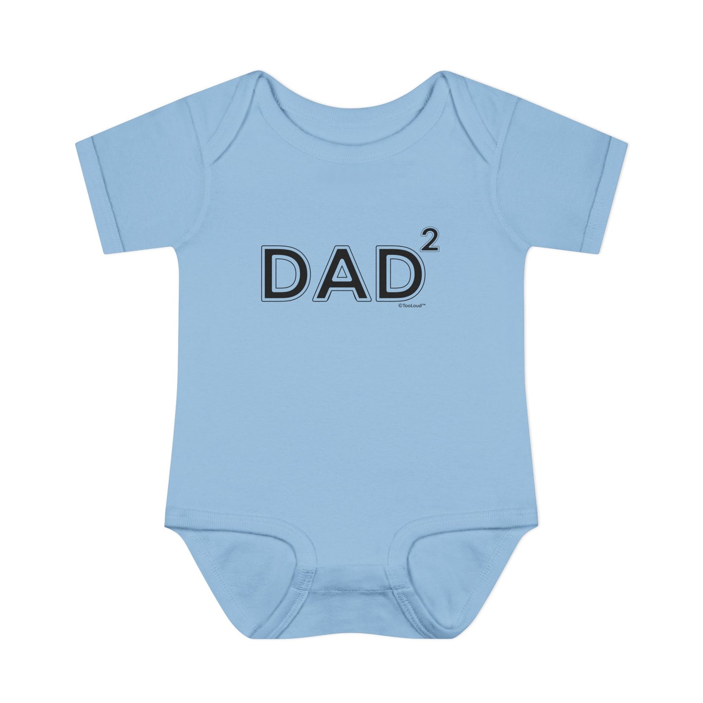 Dad Squared – Dad of Two Baby Romper Bodysuit by TOOLOUD